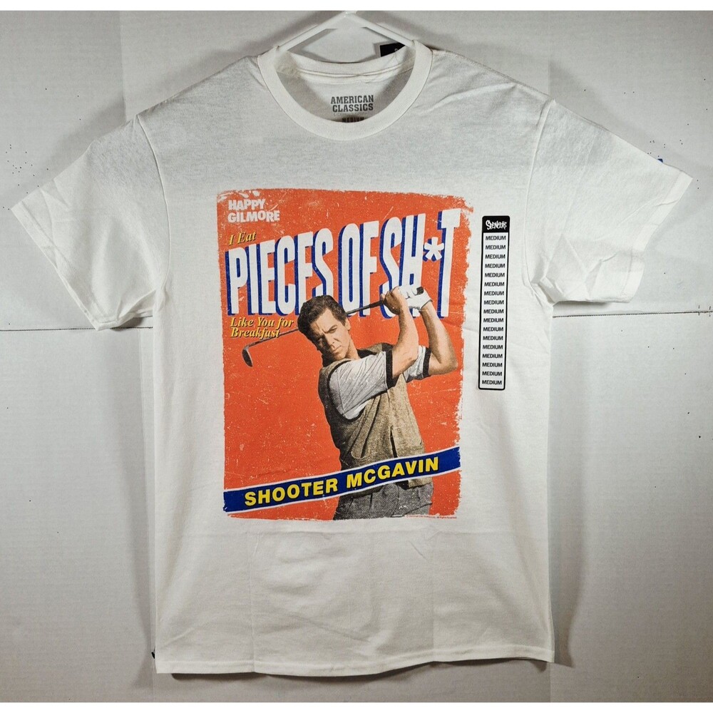 American Classics White "Shooter McGavin" Graphic Print T-Shirt Size M NWT 160